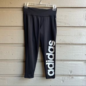 Adidas Women’s Black White Leggings Size Small Cropped